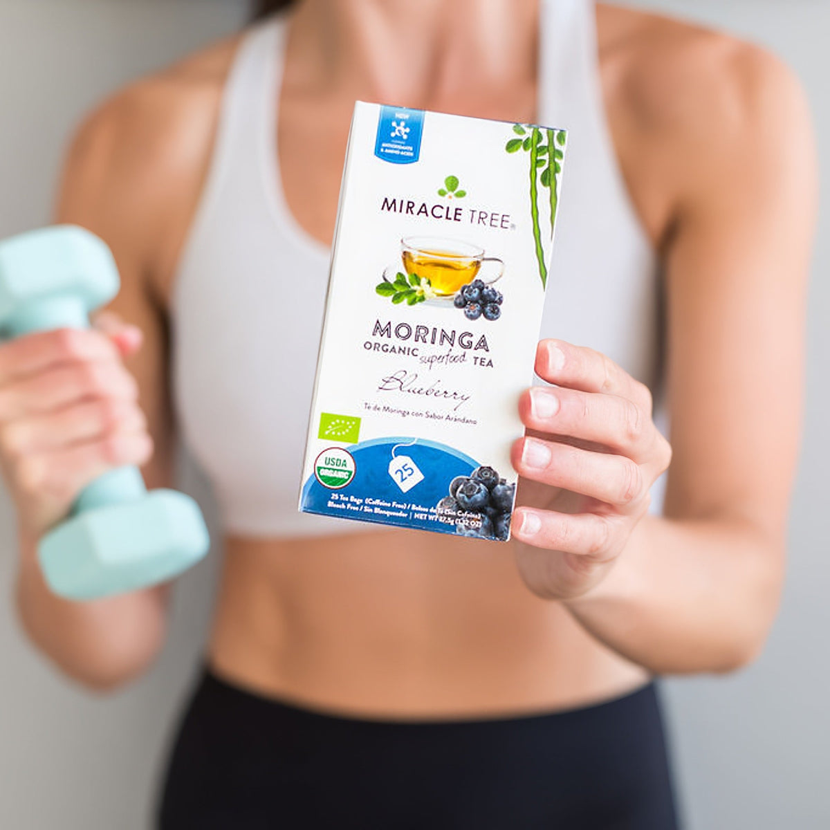 Organic Moringa Tea with Blueberry Flavor