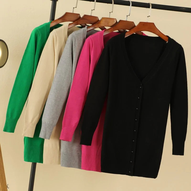V-Neck Women's Cardigan - Timeless Style & Comfort