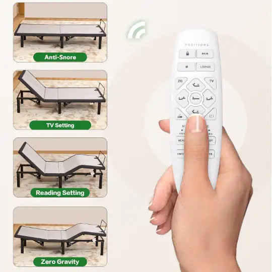 Cama Ajustable Ergonómica de Tamaño Queen con Control Remoto Inalámbrico