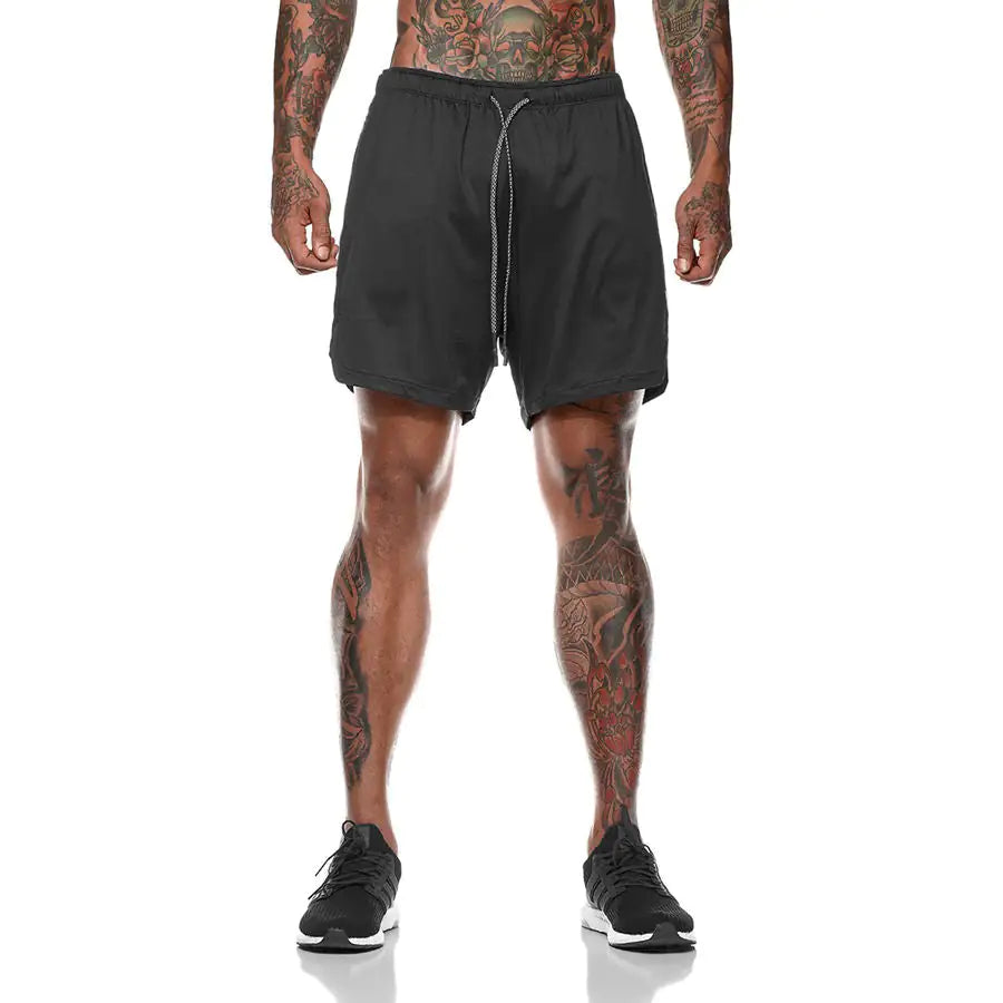 Shorts de course 2-en-1 pour hommes pour un mode de vie actif