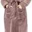 Bata de baño con capucha de felpa para mujer de NY Threads - Taupe