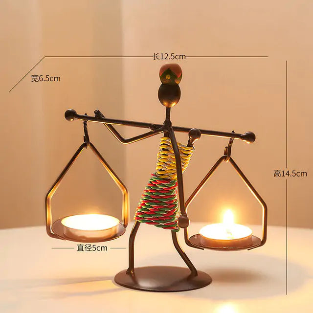 Candelabro en Forma de Linterna - Decoración de Hogar Inspirada en el Estilo Nórdico