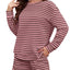 GGOV Women Oversized Striped Color Block Loungewear Set