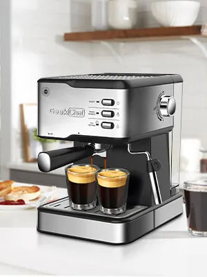 Máquina de Espresso Geek Chef - Cafetera de 20 Bar con Espumador de Leche