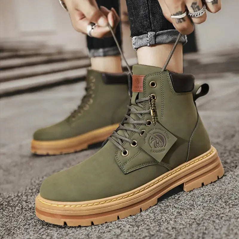 Bottes en cuir hautes premium pour hommes