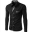 European and American Men's Long Sleeve Color Block Shirt