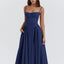 Vestido Midi Elegante con Tirantes de Espagueti