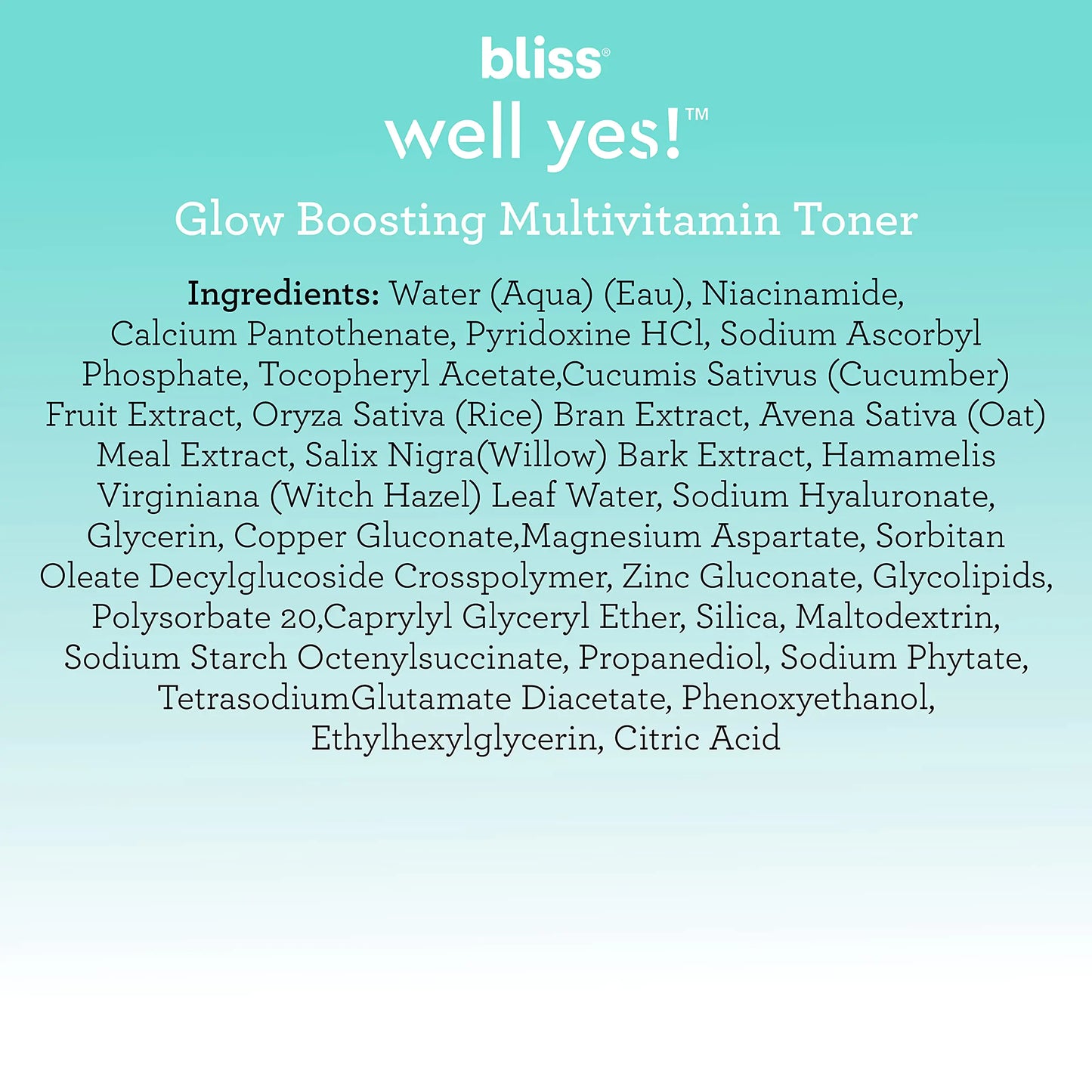 Tónico Hidratante Bliss Well Yes - Equilibrador de Piel Sin Alcohol