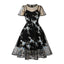 Robe de fête rétro en maille brodée élégante des années 1950