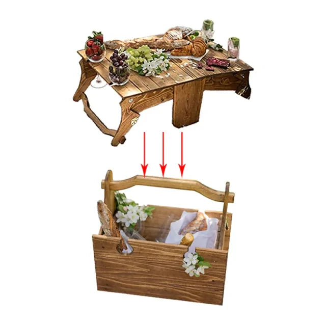 Folding Picnic Basket and Table