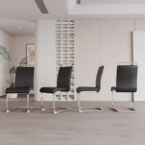 Modern PU Faux Leather Dining Chairs - Set of 2