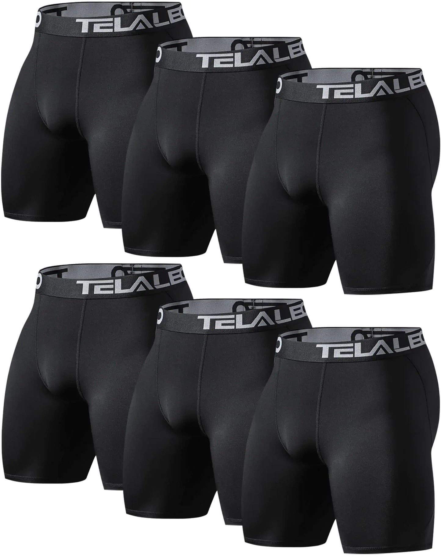 Shorts de compression pour hommes TELALEO - Paquet de 5/6 sous-vêtements de performance athlétique
