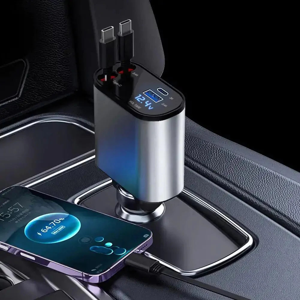Chargeur de voiture rétractable 4-en-1 ultime