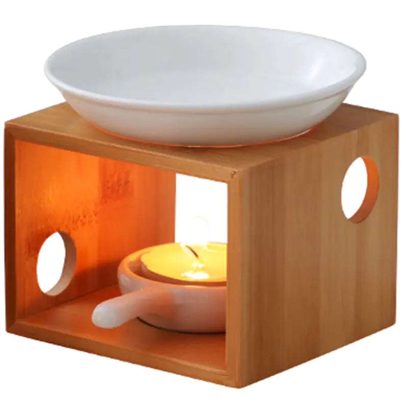 Difusor de Aroma de Bambú y Soporte para Velas