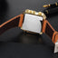 Montre de luxe sportive carrée en cuir