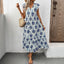 Vacation style loose deep V-neck printed long dress - Korvel