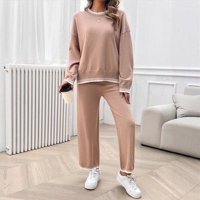 Vacation style loose long sleeved two-piece set - Korvel