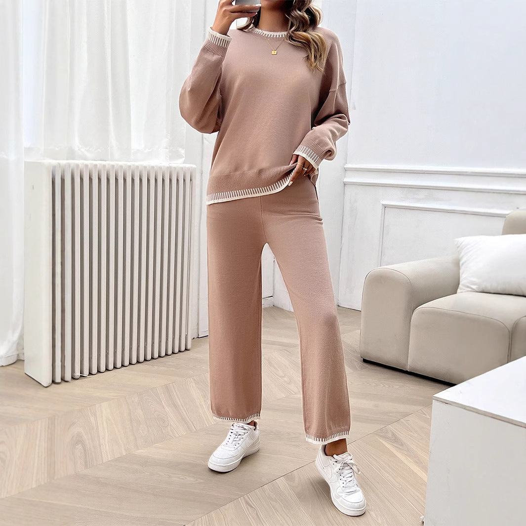 Vacation style loose long sleeved two-piece set - Korvel