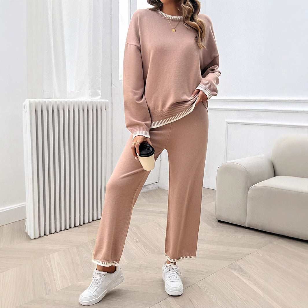 Vacation style loose long sleeved two-piece set - Korvel