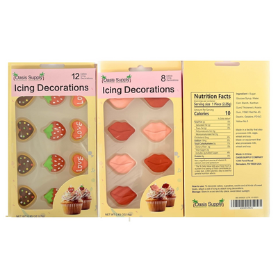Valentine's Day Edible Icing Decorations - 20 Count