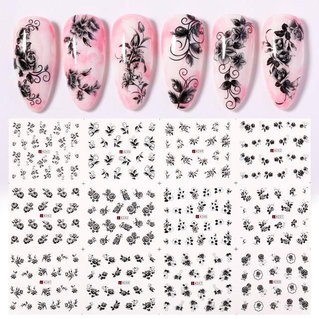 Valentine's Heart & Flower Nail Art Sticker Set