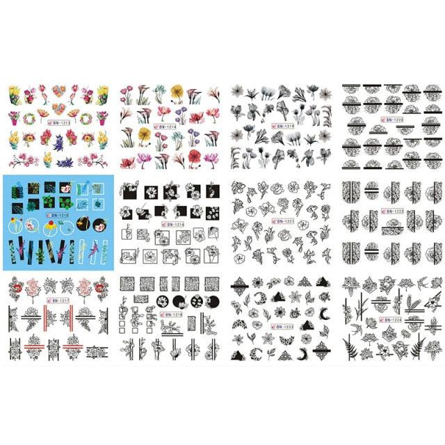 Valentine's Heart & Flower Nail Art Sticker Set