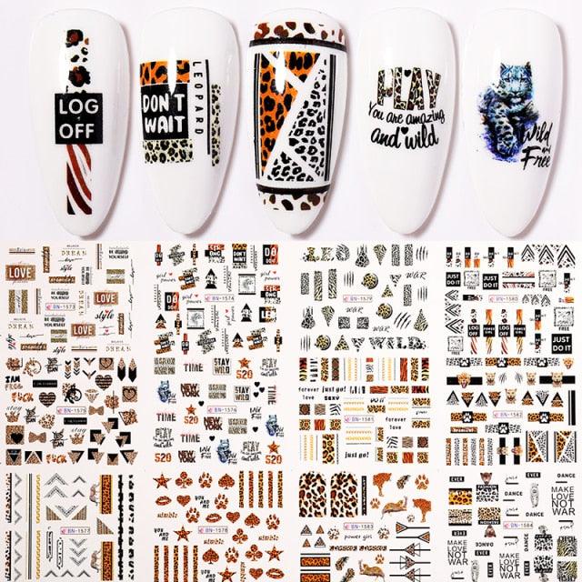 Valentine's Heart & Flower Nail Art Sticker Set