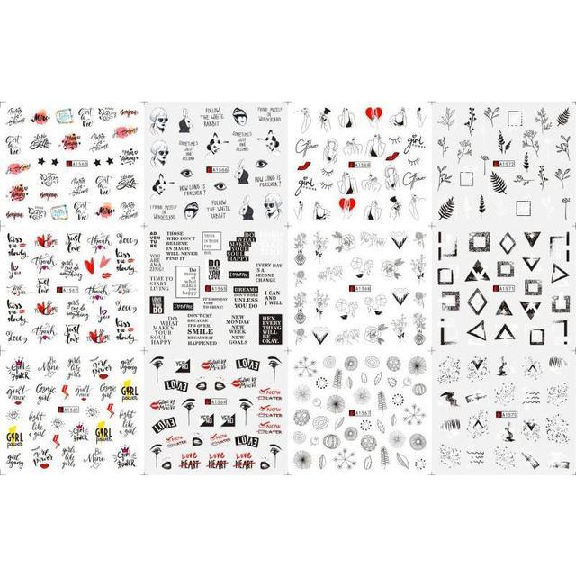 Valentine's Heart & Flower Nail Art Sticker Set