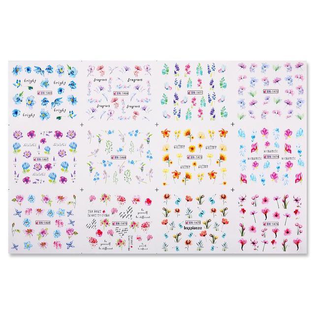 Valentine's Heart & Flower Nail Art Sticker Set