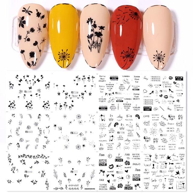 Valentine's Heart & Flower Nail Art Sticker Set