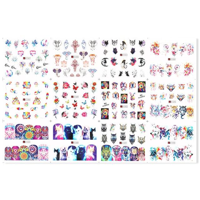 Valentine's Heart & Flower Nail Art Sticker Set