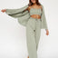 Ribbed Drop Sleeves Women's Sleepwear Set