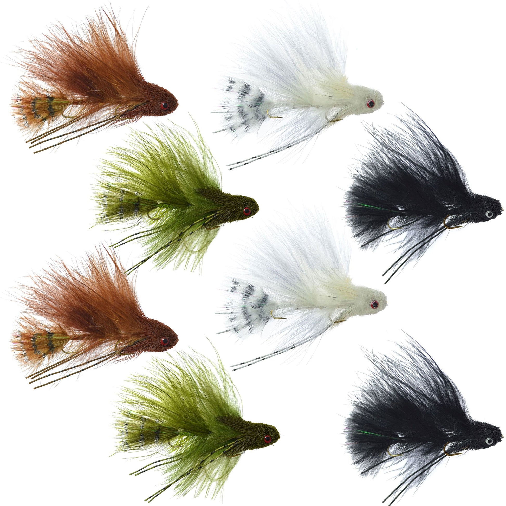 Articulated Mini Sex Dungeon Streamer Set - 8 Flies in 4 Colors - Size 6 - Korvel