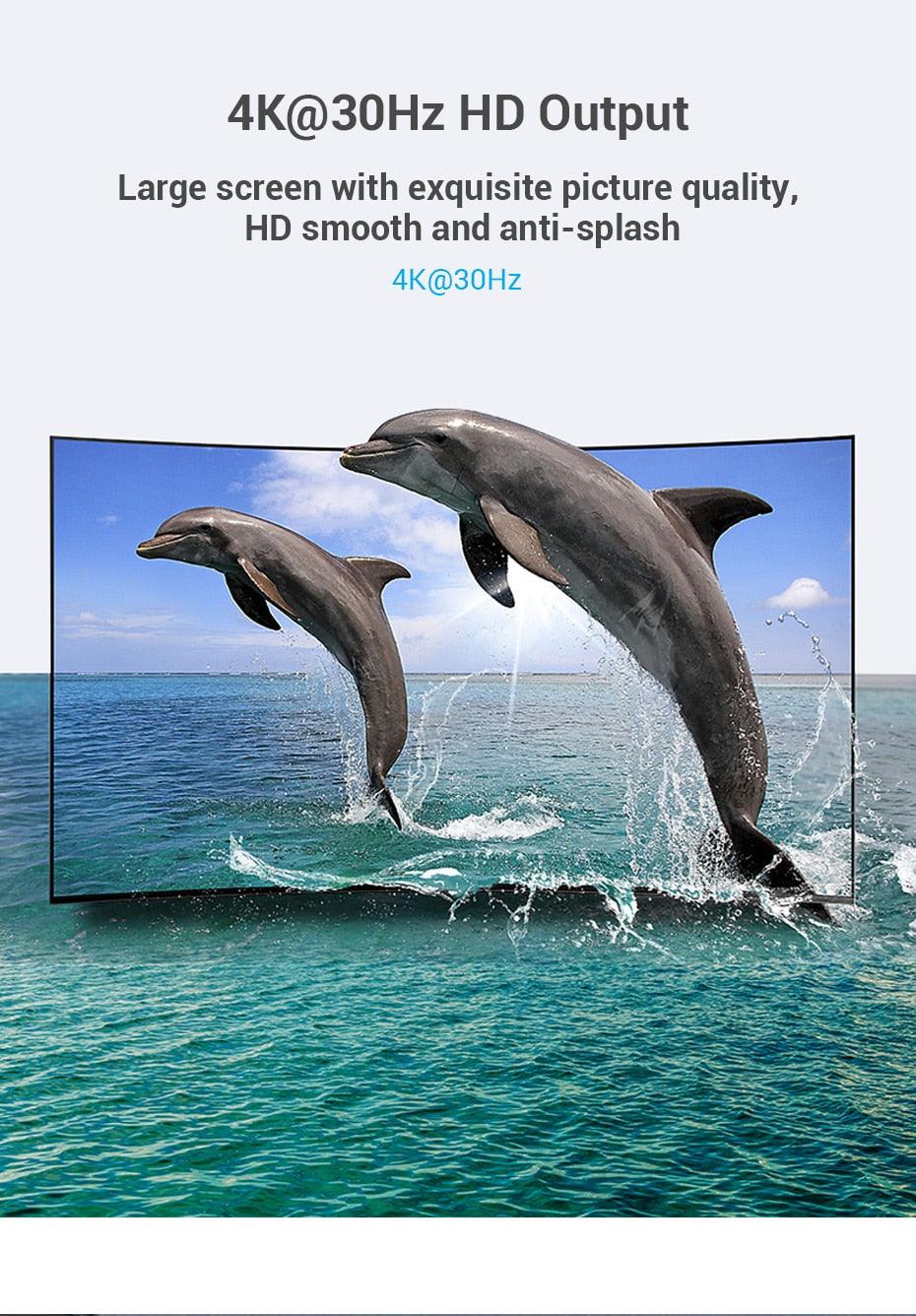 Adaptador Vention 4K de DisplayPort a HDMI para PC y Proyector