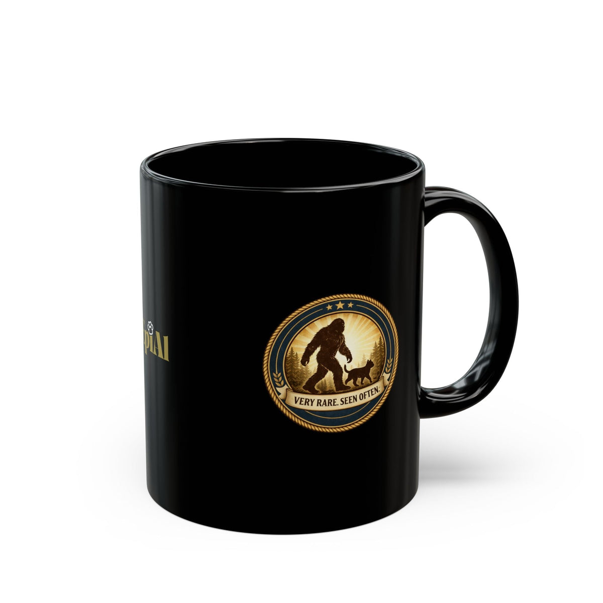 Very Rare. Seen Often. Black Ceramic Coffee Mug