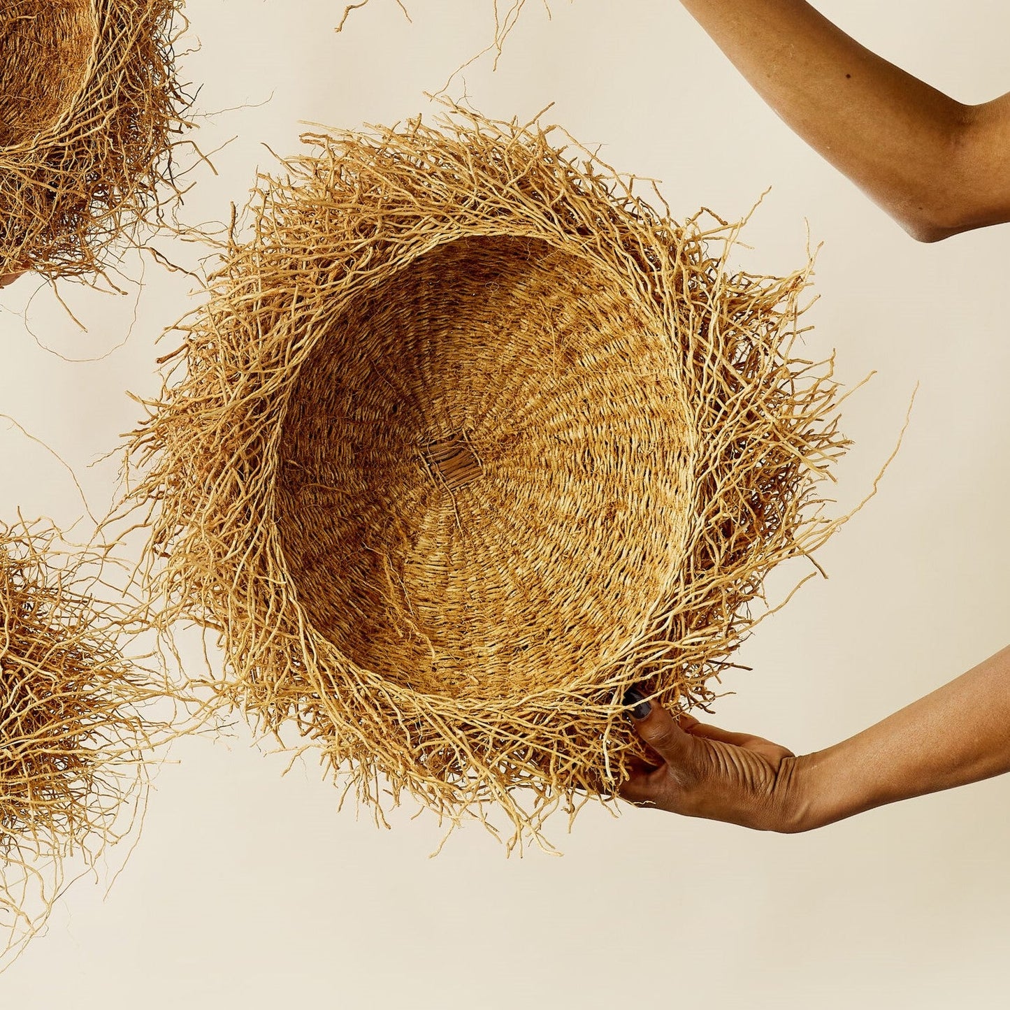 Handwoven Vetiver Nest Basket