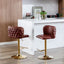 Modern Adjustable Swivel Bar Stools with Tufted Back
