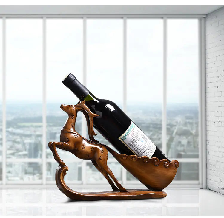 Support de vin en forme de cerf de style européen moderne pour la décoration intérieure