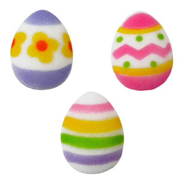 Assortiment d'œufs de Pâques, décorations comestibles