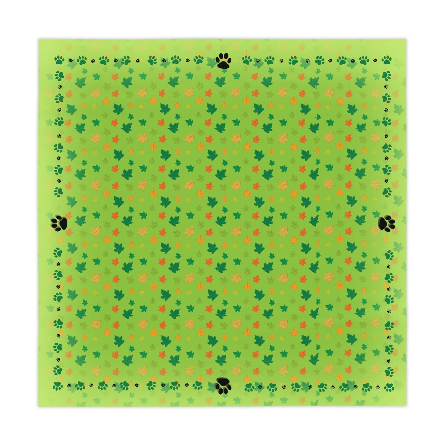 Nappe Vibrante avec Imprimés de Chats et Feuilles