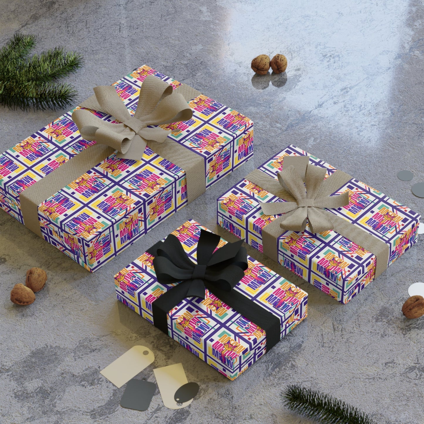 Papel de Regalo Vibrante Meow Meow Meow para Cada Ocasión