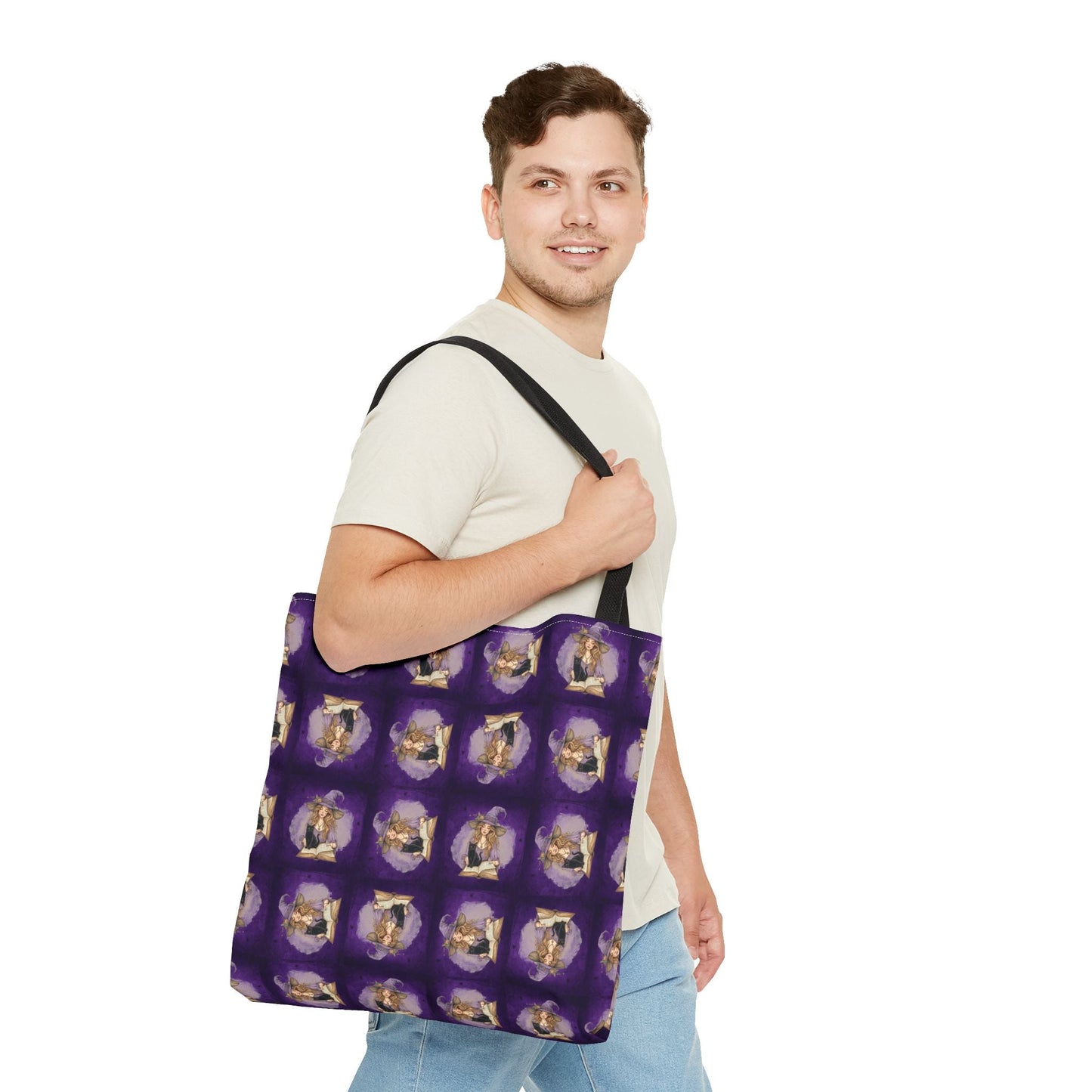 Sac fourre-tout vibrant de dame chat sorcière