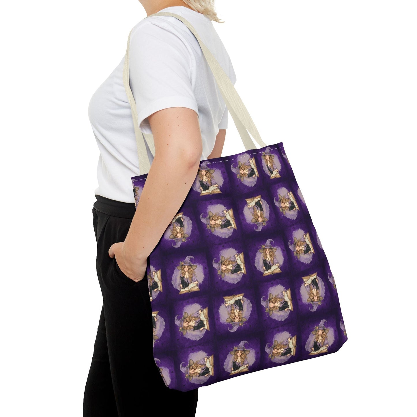 Sac fourre-tout vibrant de dame chat sorcière