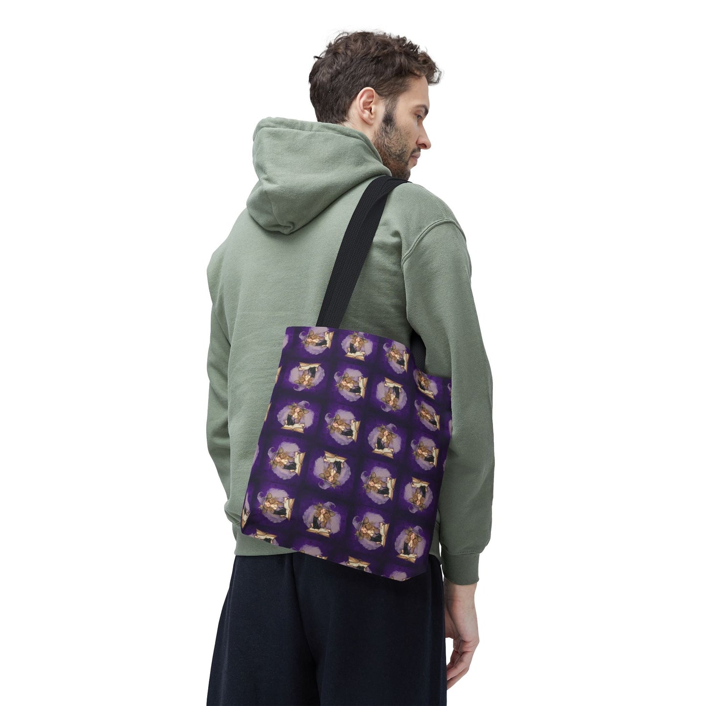 Sac fourre-tout vibrant de dame chat sorcière