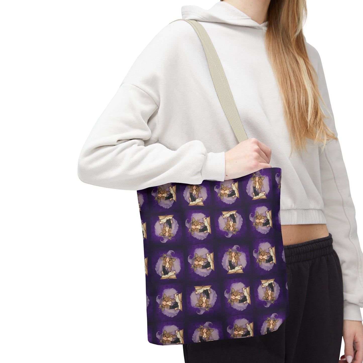 Sac fourre-tout vibrant de dame chat sorcière