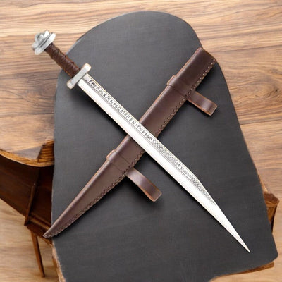 Handcrafted Viking Seax – 26" Engraved 440C Steel Blade - Korvel