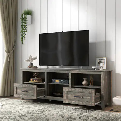 Meuble TV élégant de 70 pouces avec rangement pour le salon et la chambre