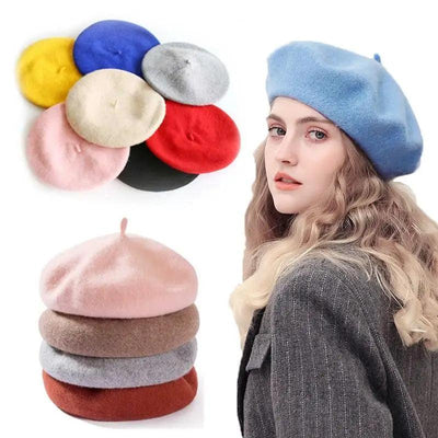 Chic Vintage Wool Beret Hat for Women - Timeless Retro Style - Korvel