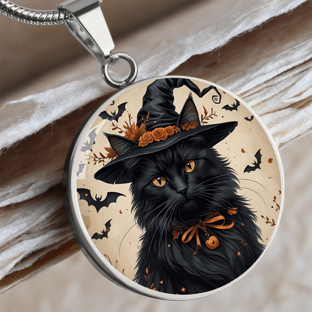 Collar de Halloween de Gato Negro Vintage