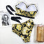 Vintage Black Print Women's High Waist Bikini Set